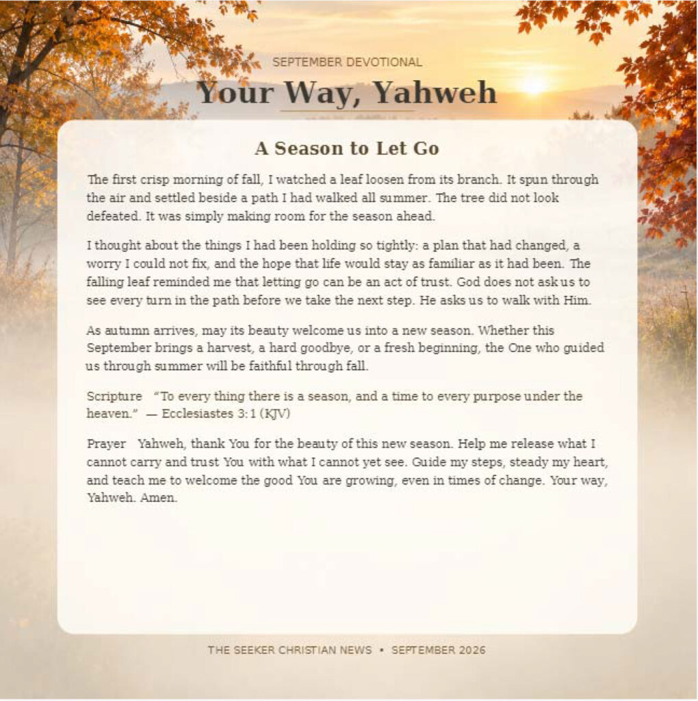 September '26 Your Way Yahweh Devotional