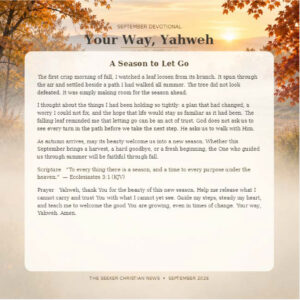 September '26 Your Way Yahweh Devotional